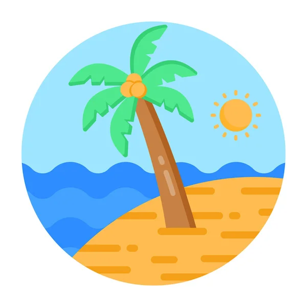 Verano Playa Vacaciones Icono Vector Ilustración Diseño — Vector de stock
