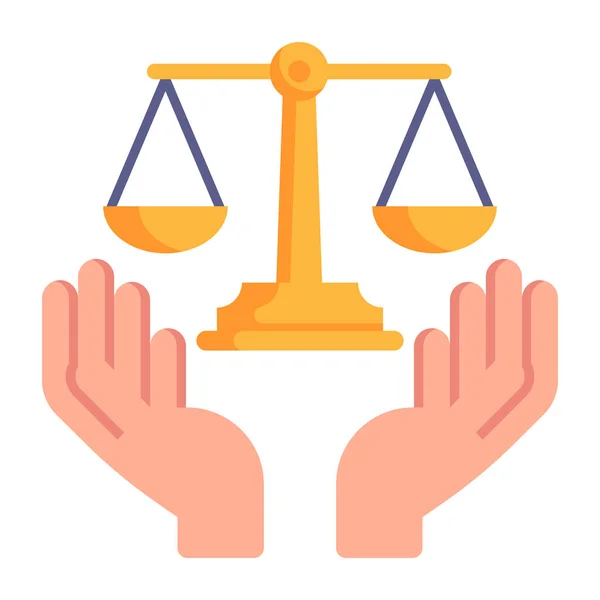 Concepto Ley Justicia Representado Por Icono Las Manos Ilustración Vectorial — Archivo Imágenes Vectoriales