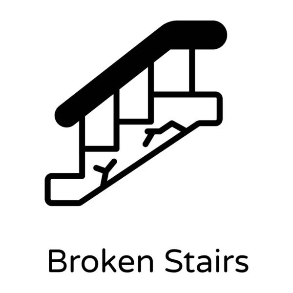 Ícone Uma Escada Escadas — Vetor de Stock