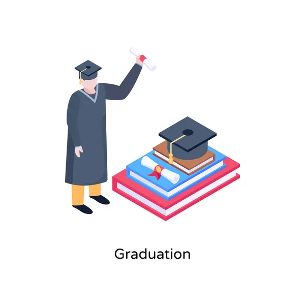 Student Graduation Hat Books Vector Illustration Design — Stock Vector