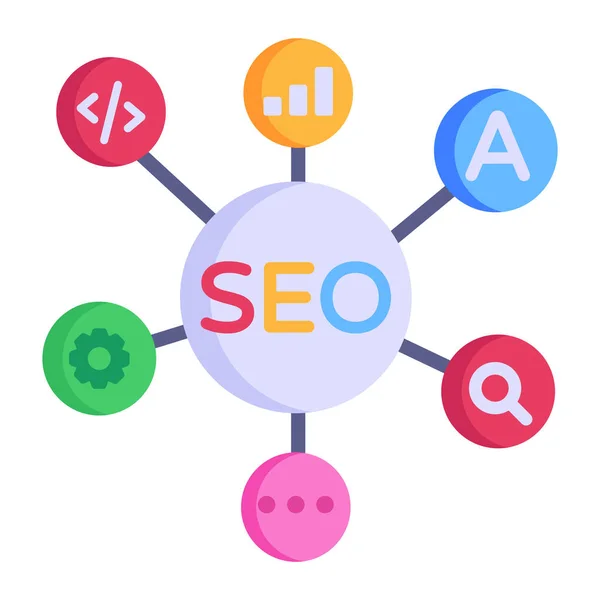 Seo Optimización Icono Vector Ilustración — Vector de stock