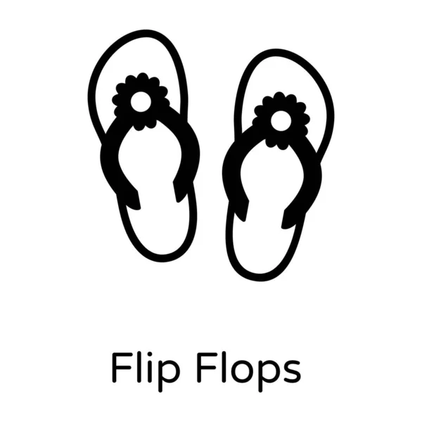 Flip Flops Vector Icon Modern Illustration Isolated Web Mobile — Stock Vector
