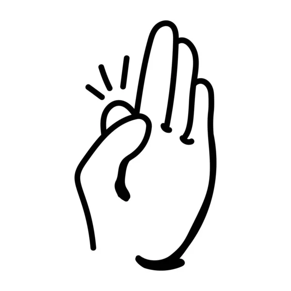 Hand Gesture Icon Vector Sign Outline Symbol Illustration Linear Logotype — Stock Vector