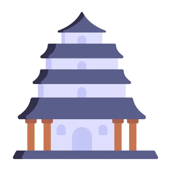 Pagoda Simge Vektör Illüstrasyonu — Stok Vektör