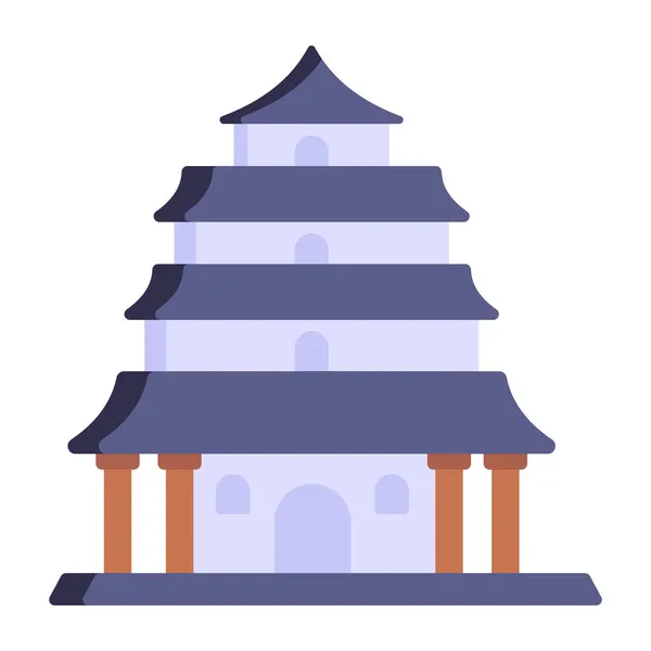 Pagode Icon Vektor Illustration — Stockvektor