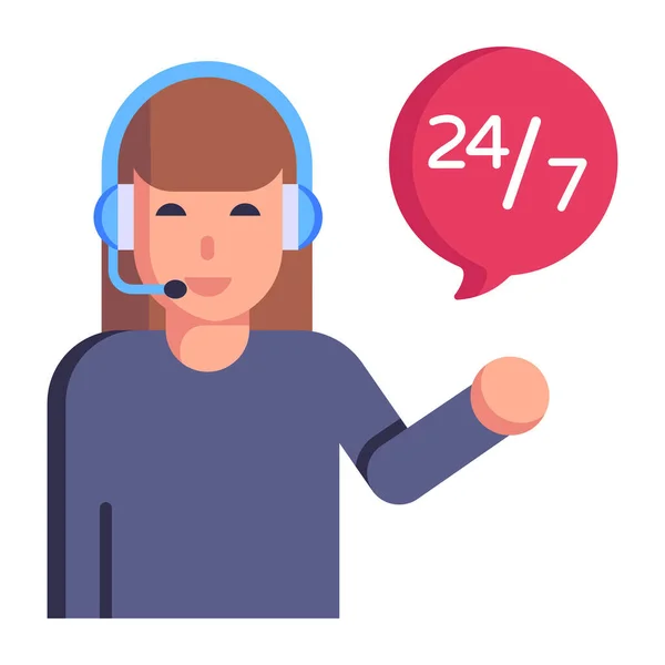 Call Center Betreiber Mit Headset Vektor Illustration Design — Stockvektor