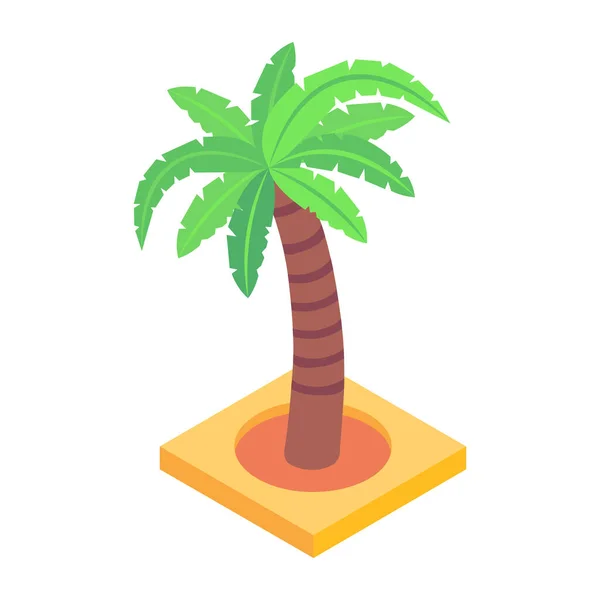 Ikona Drzewa Palmowego Wektor Ilustracji Projekt — Wektor stockowy
