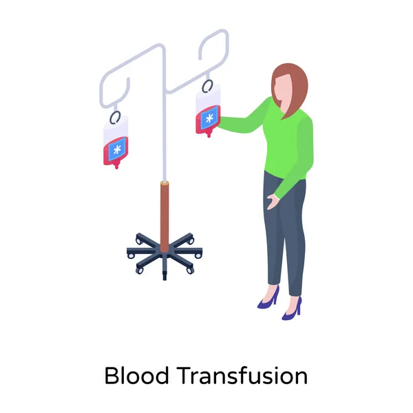 Vektor Ilustrasi Desain Transfusi Darah - Stok Vektor