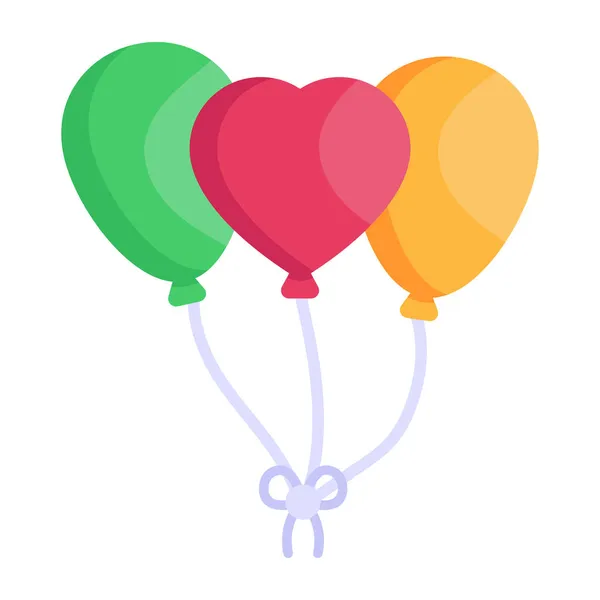 Globos Helio Con Cintas Vector Ilustración Diseño — Archivo Imágenes Vectoriales