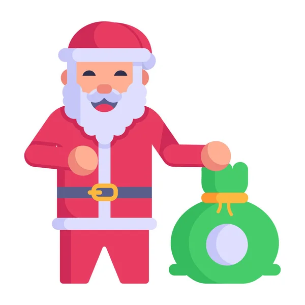 Weihnachtsmann Mit Weihnachtskugel Vektor Illustration — Stockvektor