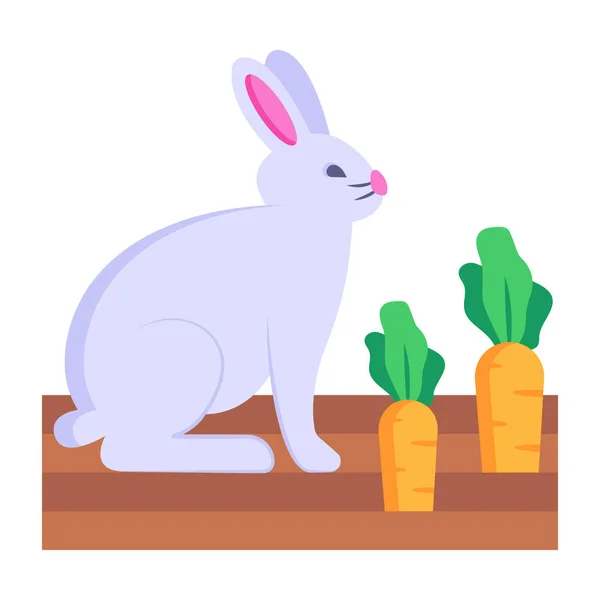 Coniglio Nel Cestino Disegno Illustrazione Vettoriale — Vettoriale Stock