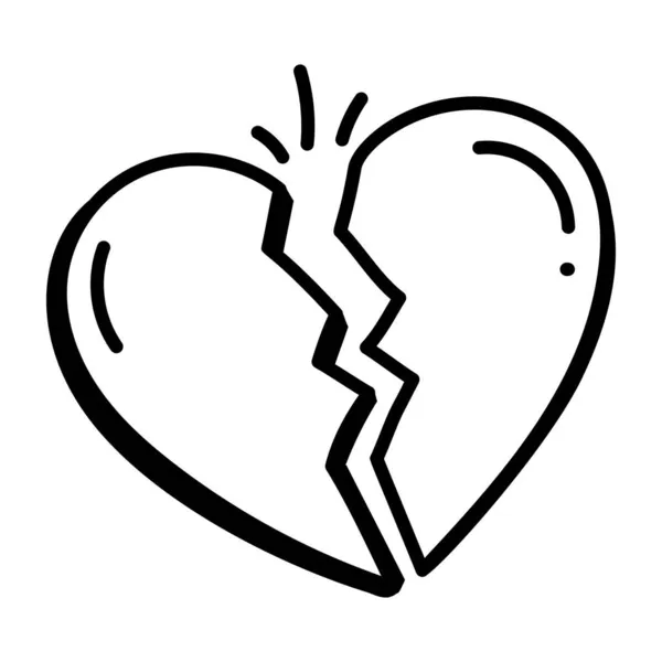 Broken Heart Line Style Icon Vector Illustration Design — Stock Vector