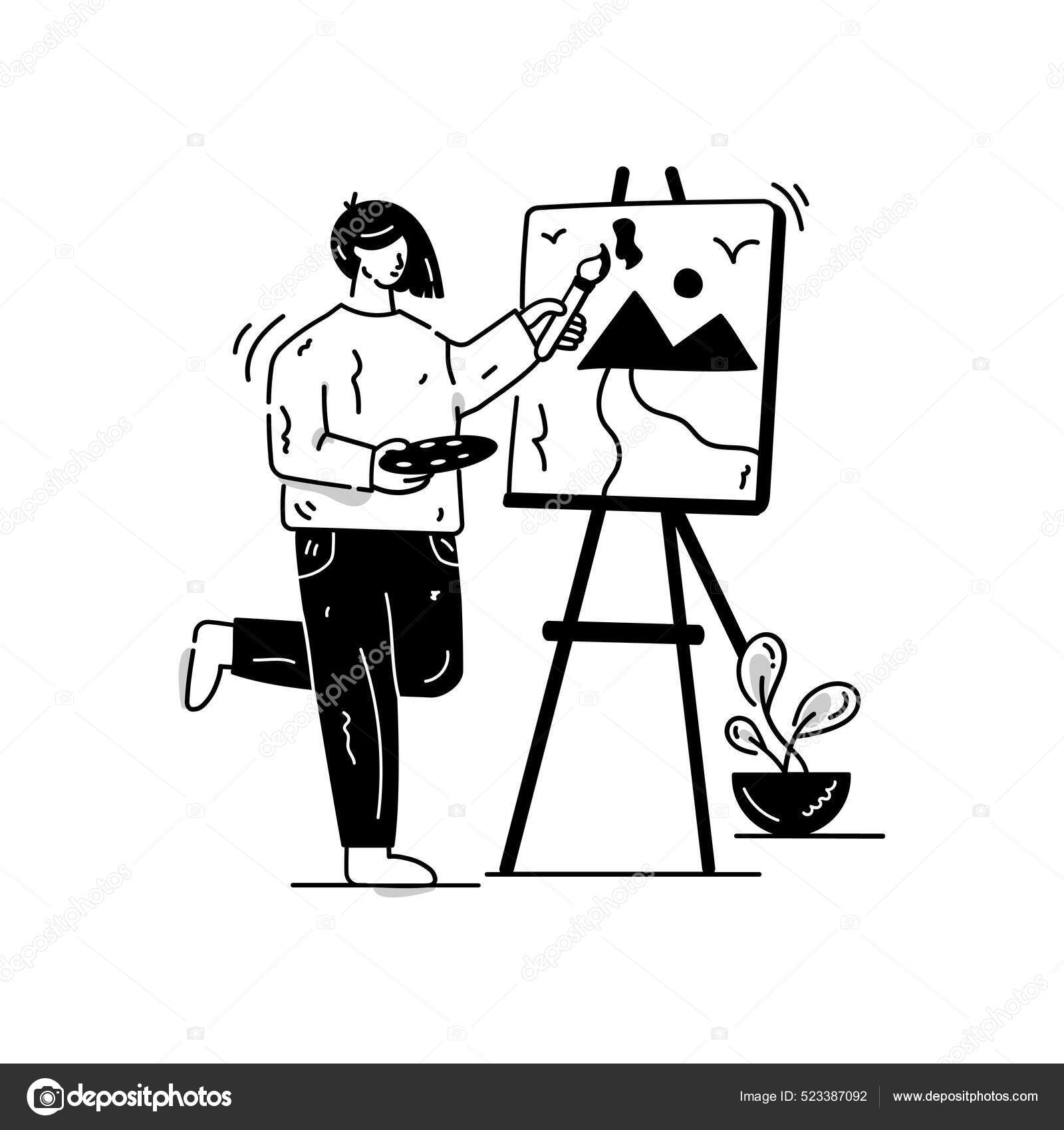 Artist Drawing Easel Brush Stock Vector Image by ©smashingstocks 523387092