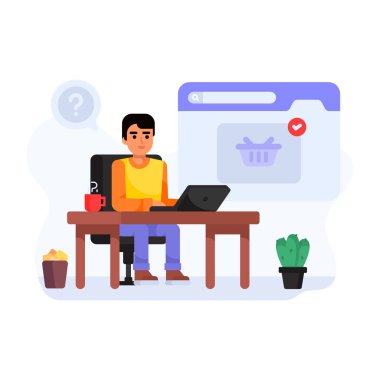 İnternetten alışveriş. Web simgesi