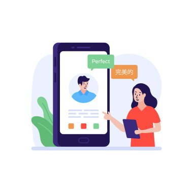 Online görüntülü konuşma. Web tasarımı için sosyal medya vektör simgesinin düz çizimi