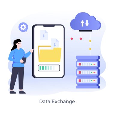 Bulut hesaplama, çevrimiçi, internet, web, mobil uygulama düz tasarım konsepti çizimi,