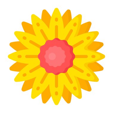 ayçiçeği ikonu. Web için çiçek vektör simgelerinin düz çizimi
