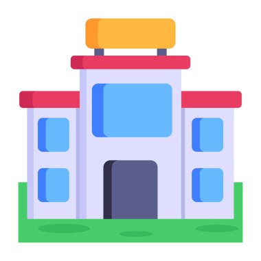 Bina. Web simgesi basit illüstrasyon