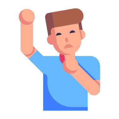 Boğaz ağrısı olan adam vektör çizimi