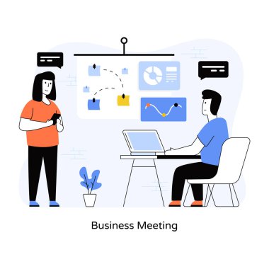 Ofiste birlikte çalışan iş adamları. vektör illüstrasyonu