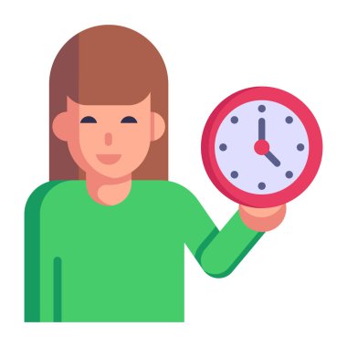 Saati olan kadın, vektör çizimi