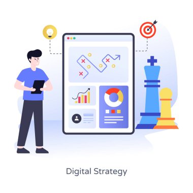 iş kavramı, vektör illüstrasyonu