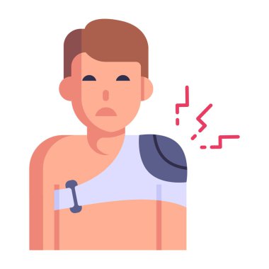 Bandaj vektör çizimi olan bir adam.