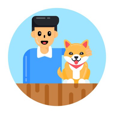 evcil hayvan karakteri tasarımı olan köpek.