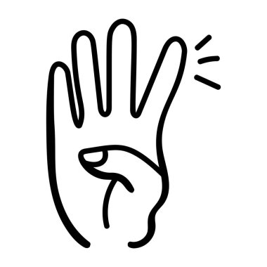 Açık ağızlı el, vektör illüstrasyonu