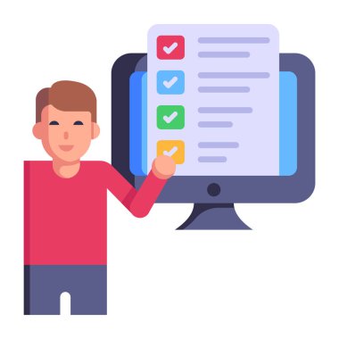 Kontrol listesi vektör illüstrasyon tasarımı olan adam