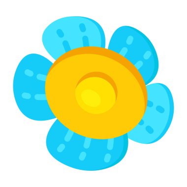 Çiçek ikonu. Web tasarımı için ayçiçeği vektör illüstrasyonunun çizgi filmi