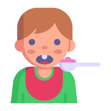 Diş fırçası olan çocuk, vektör çizimi.