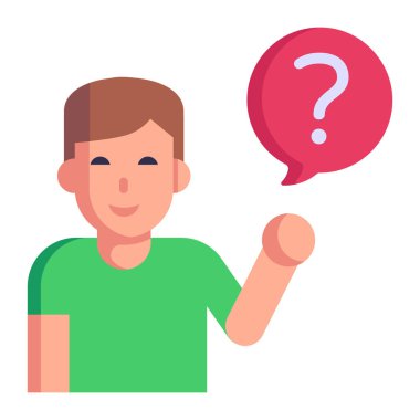 Soru işareti vektör illüstrasyon tasarımı olan adam