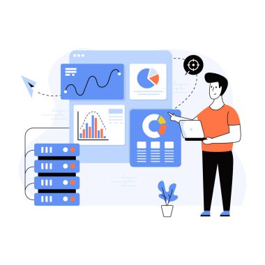 Bir iş konseptinin vektör illüstrasyonu