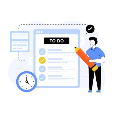 Yapılacaklar listesi, vektör illüstrasyon tasarımı