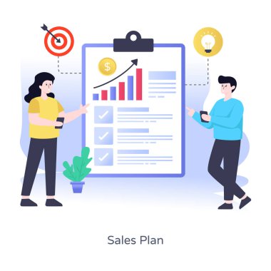 Bir dizüstü bilgisayar ve vektör illüstrasyonuyla çalışan iş adamları