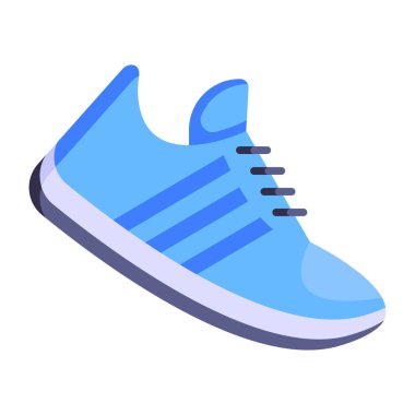 Spor ayakkabı ikonu. Beyaz arkaplanda izole edilmiş web tasarımı için ayakkabı ikonlarının izometriği