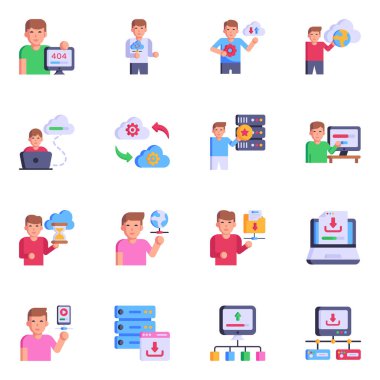 Web tasarımı için vektör simgeleri kümesi