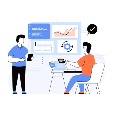 İş ve ofis simgesinin vektör illüstrasyonu