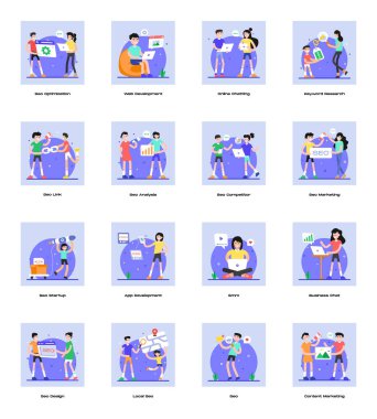 Web tasarımı için vektör simgeleri kümesi