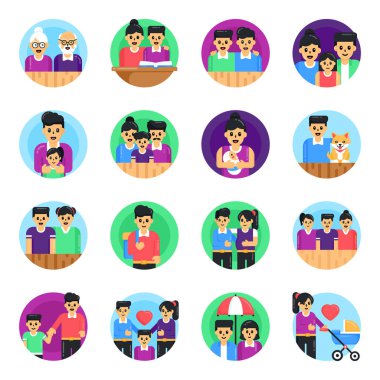 insanlar avatarlar karakter vektör çizim tasarım grubu