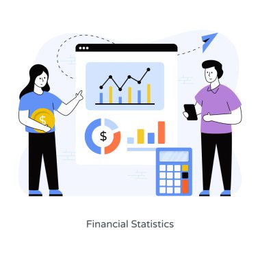 Akıllı telefon vektör çizimine sahip iş adamı ve kadın.