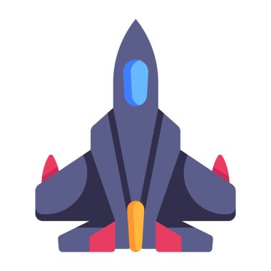 Roket. Web simgesi basit illüstrasyon