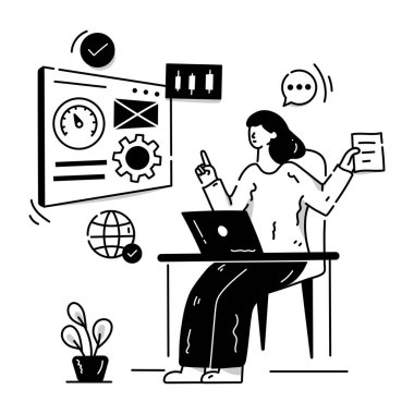 iş konsepti, çevrimiçi eğitim ve strateji