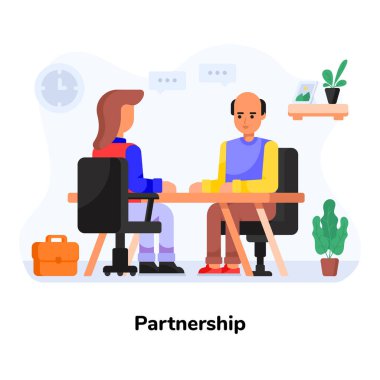 Ofiste çalışan iş adamları. vektör illüstrasyonu