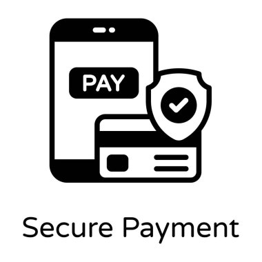 mobil ödeme düz vektör simgesi