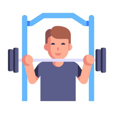 Dambıllı adam ve dambıl vektör çizim tasarımı