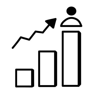 iş grafiği simgesi, vektör illüstrasyonu