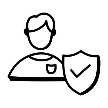 Koruma sistemi simgesi vektör illüstrasyon tasarımlı kalkan