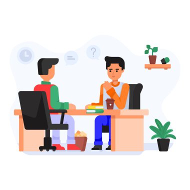 Vektör illüstrasyonunda çalışan iş adamları